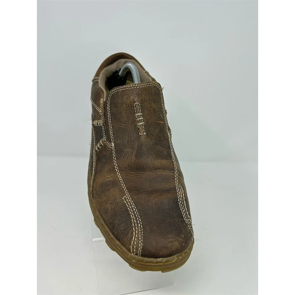 Dr. Martens Lance Men's Slip-On Casual Shoes Brown Contrast Stitching Size 12